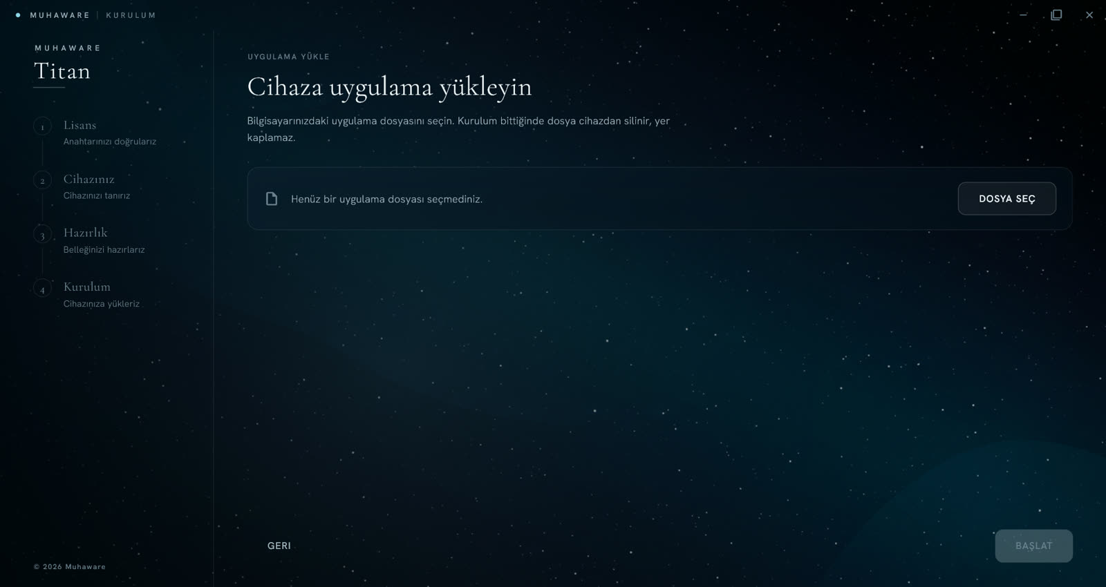 Windows uygulaması uygulama yükleme ekranı