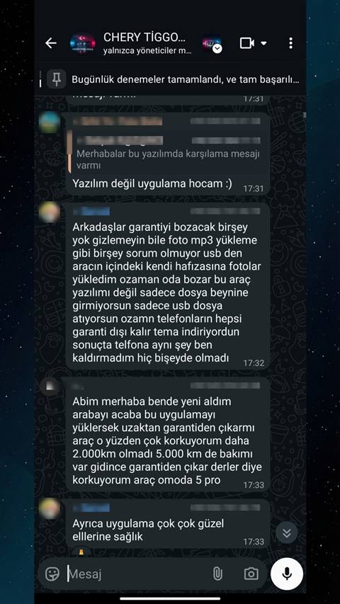 MUHAWARE kullanıcı yorumu (145HP Grubu): Ayrıca uygulama çok çok güzel elllerine sağlık