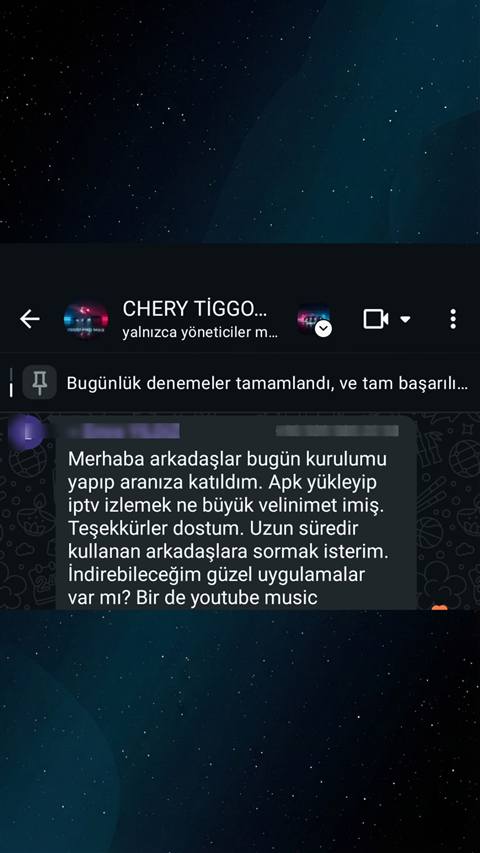 MUHAWARE kullanıcı yorumu (145HP Grubu): Merhaba arkadaşlar bugün kurulumu yapıp aranıza katıldım. Apk yükleyip iptv izlemek ne büyük velinimet imiş. Teşekkürler dostum. Uzun süredir kullanan arkadaşlara sormak isterim. İndirebileceğim güzel uygulamalar var mı? Bir de youtube music