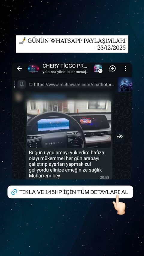MUHAWARE kullanıcı yorumu (145HP Grubu): Bugün uygulamayı yükledim hafıza olayı mükemmel her gün arabayı çalıştırıp ayarları yapmak zul geliyordu elinize emeğinize sağlık Muharrem bey