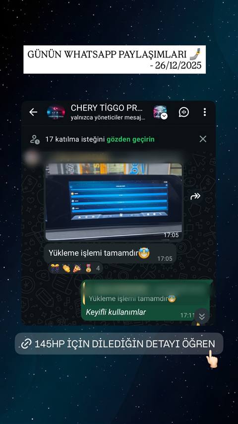 MUHAWARE kullanıcı yorumu (145HP Grubu): Yükleme işlemi tamamdır🤩