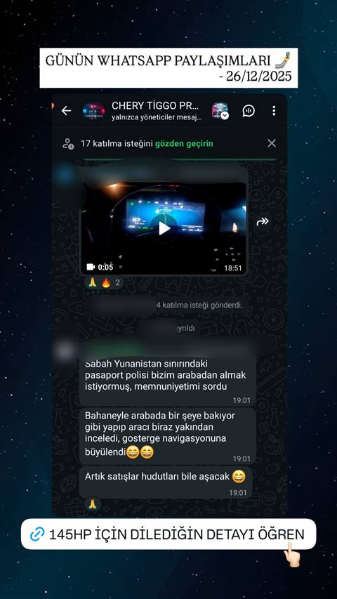 MUHAWARE kullanıcı yorumu (145HP Grubu): Bahaneyle arabada bir şeye bakıyor gibi yapıp aracı biraz yakından inceledi, gosterge navigasyonuna büyülendi😄😄