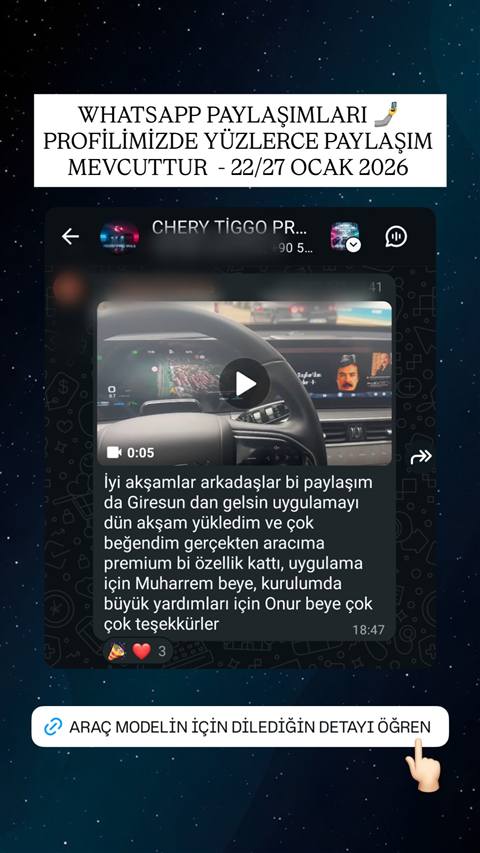 MUHAWARE kullanıcı yorumu (145HP Grubu): İyi akşamlar arkadaşlar bi paylaşım da Giresun dan gelsin uygulamayı dün akşam yükledim ve çok beğendim gerçekten aracıma premium bi özellik kattı, uygulama için Muharrem beye, kurulumda büyük yardımları için Onur beye çok çok teşekkürler