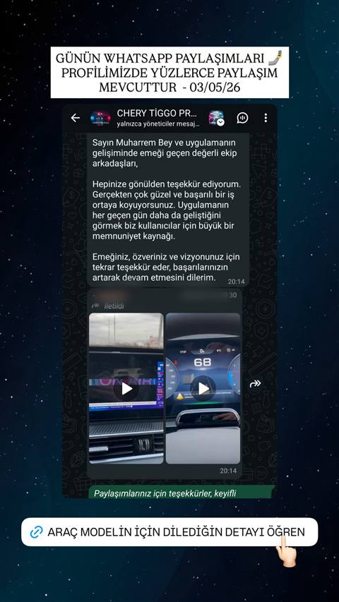 MUHAWARE kullanıcı yorumu (145HP Grubu): Sayın Muharrem Bey ve uygulamanın gelişiminde emeği geçen değerli ekip arkadaşları,

Hepinize gönülden teşekkür ediyorum. Gerçekten çok güzel ve başarılı bir iş ortaya koyuyorsunuz. Uygulamanın her geçen gün daha da geliştiğini görmek biz kullanıcılar için büyük bir memnuniyet kaynağı.

Emeğiniz, özveriniz ve vizyonunuz için tekrar teşekkür eder, başarılarınızın artarak devam etmesini dilerim.