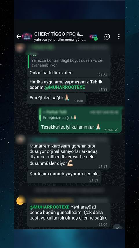 MUHAWARE kullanıcı yorumu (183HP Grubu): Munarrem kardeşim görenin dibi düşüyor orjinal sanıyorlar arkadaş diyor ne mühendisler var be neler düşünmüşler diyor💪🏻