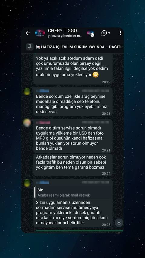 MUHAWARE kullanıcı yorumu (Garanti Paylaşımı): Sizin uygulamanız üzerinden sormadım servise multimedyaya program yüklemek istesek garanti dışı kalır mı diye sordum hiç bir sıkıntı olmayacaklarını belirttiler