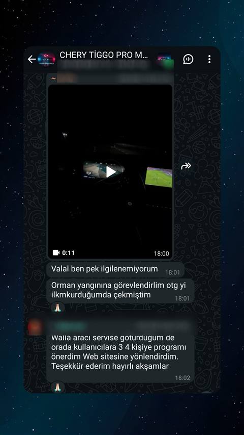 MUHAWARE kullanıcı yorumu (Garanti Paylaşımı): Walla aracı servise goturdugum de orada kullanıcılara 3 4 kişiye programı önerdim Web sitesine yönlendirdim. Teşekkür ederim hayırlı akşamlar